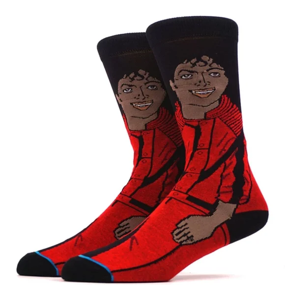 3 Pairs NEW Michael Jackson Thriller Socks UNISEX 1980s Pop Culture 80s 90s MJ - Picture 3 of 9